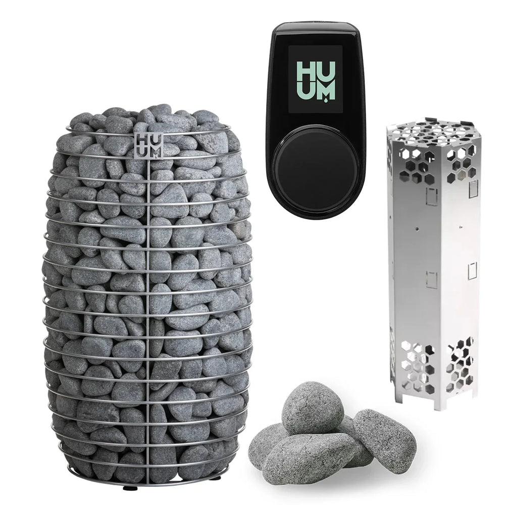HUUM Sauna Heater UKU Local Black HUUM HIVE Mini 9kW Electric Sauna Heater Package