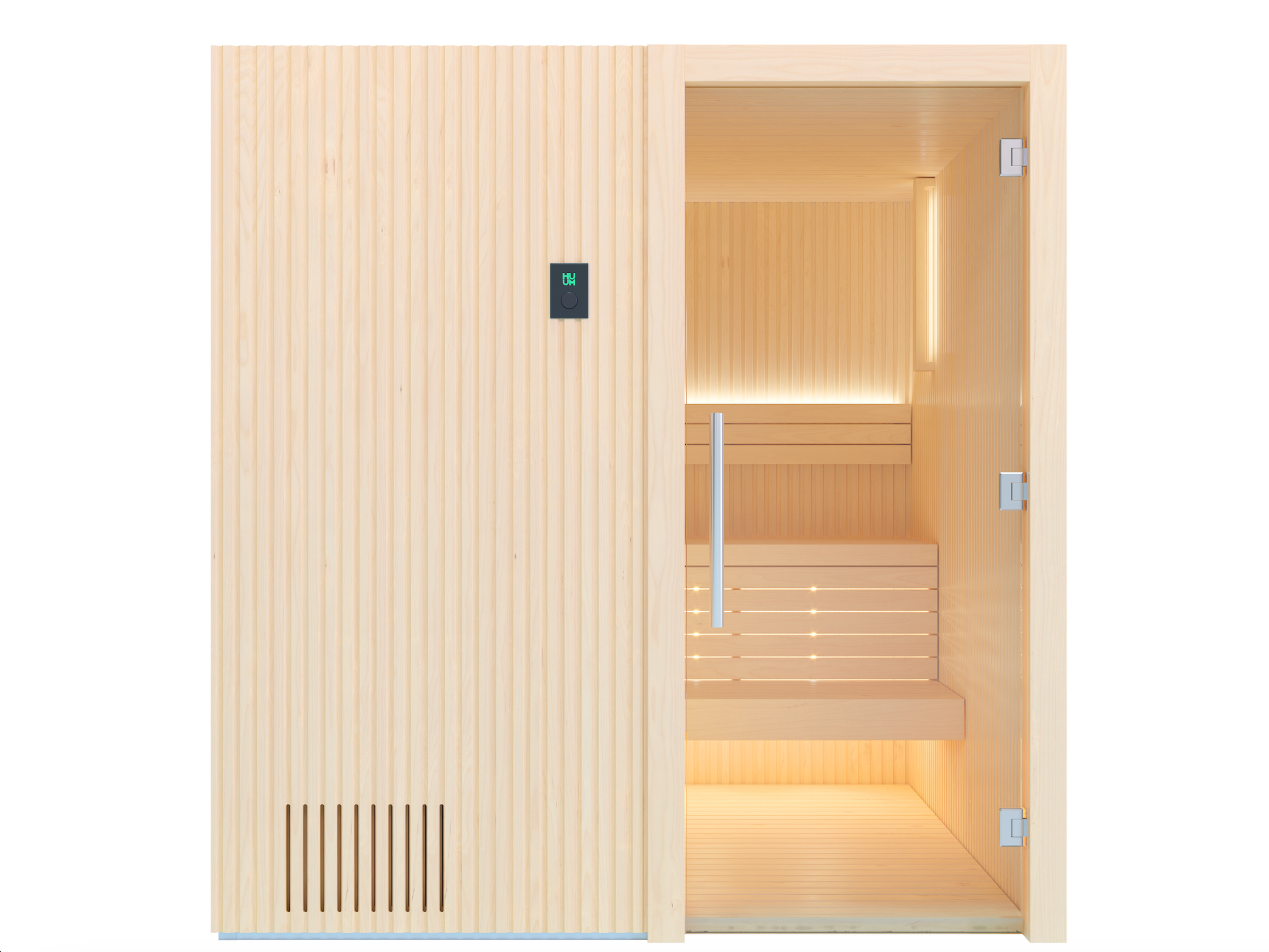 Auroom Sauna 48"D X 71"W (Up to 2 people) / Left / Aspen Auroom Libera Wood Cabin Sauna Kit