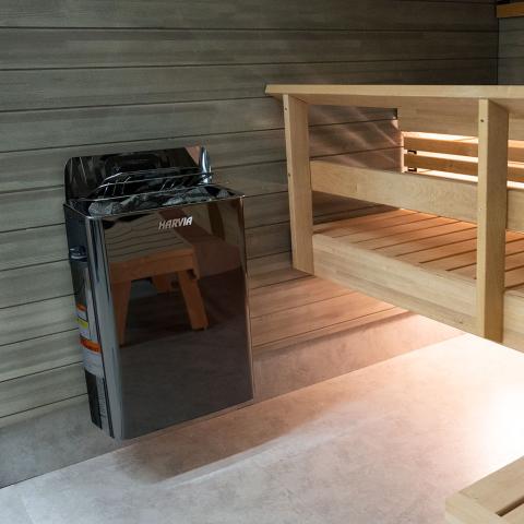 Harvia The Wall Series, 6kW, Stainless Steel Sauna Heater, 240V 1PH HSWS6U1B