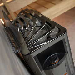 Harvia The Wall Series, 8kW, Black Stainless Steel Sauna Heater, 240V 1PH HSW8U1B