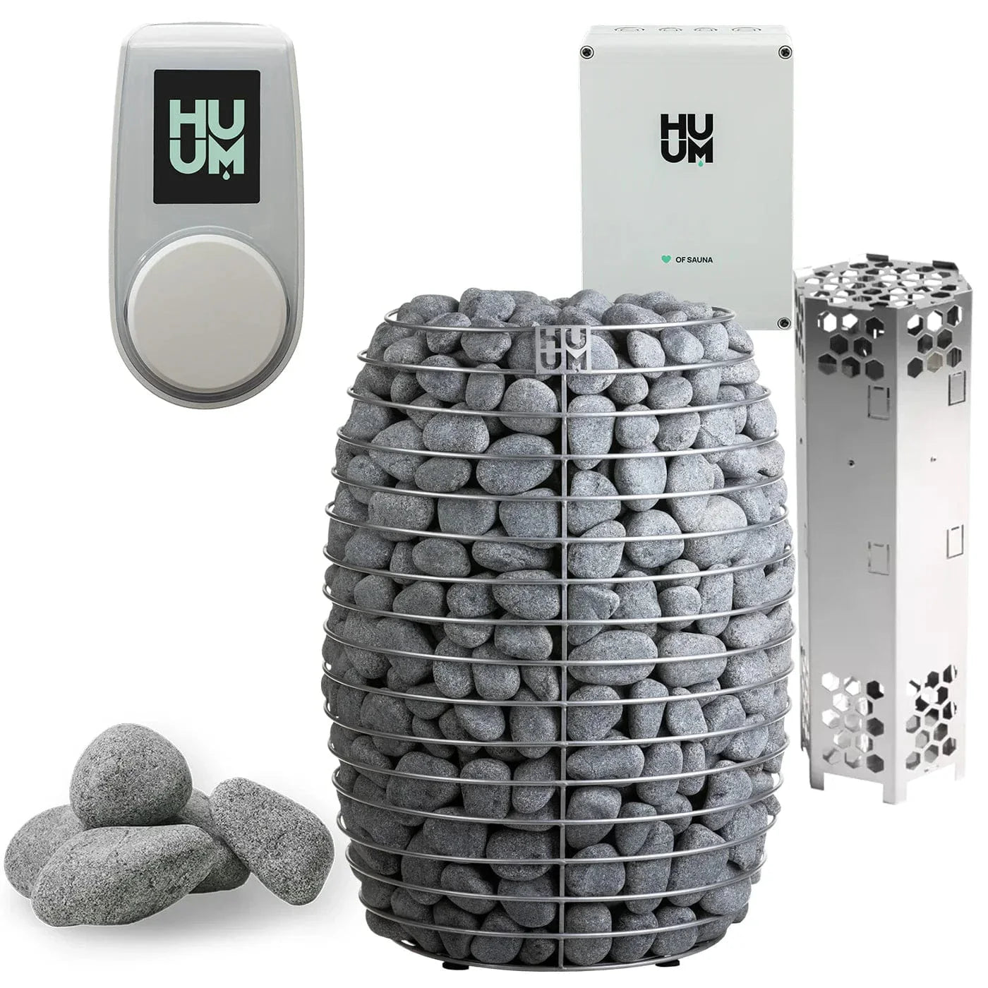 HUUM Sauna Heater UKU Local with White Case HUUM HIVE 12.0kW Electric Sauna Heater Package
