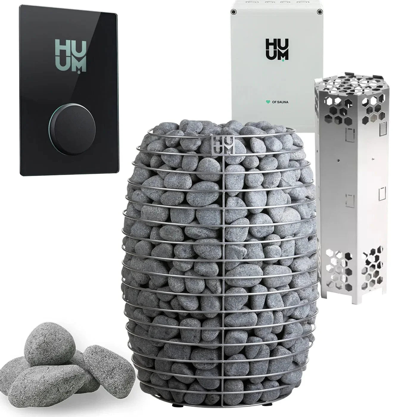 HUUM Sauna Heater UKU WiFi Glass HUUM HIVE 12.0kW Electric Sauna Heater Package