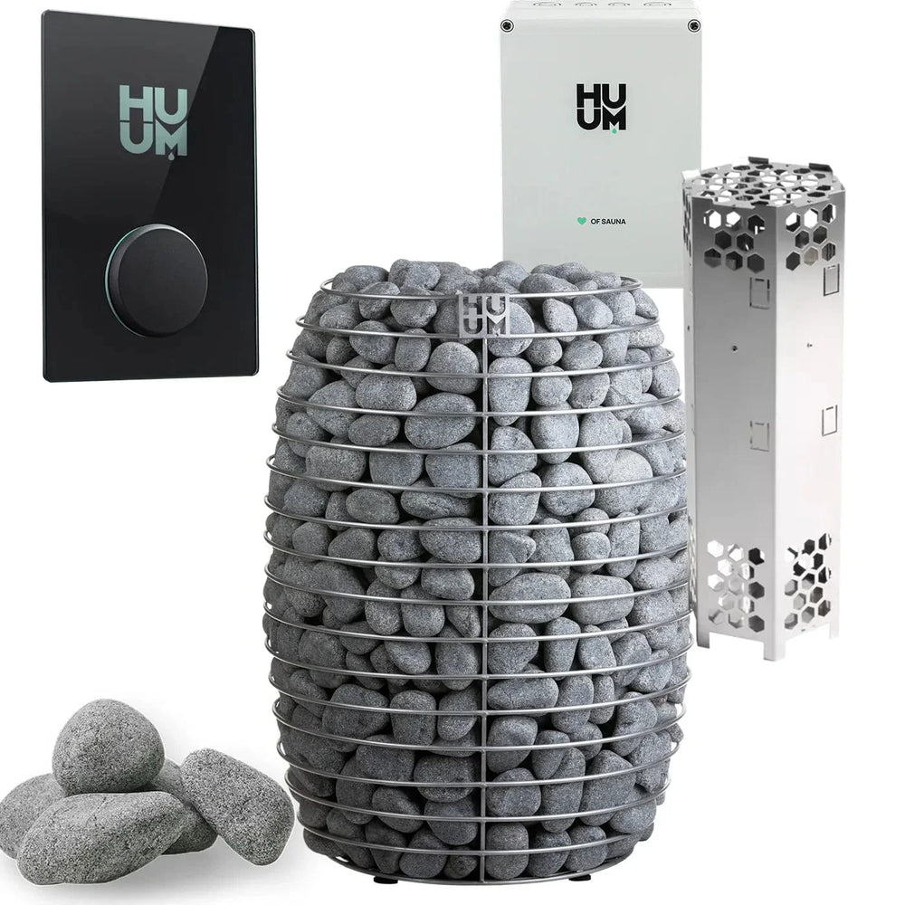 HUUM Sauna Heater UKU WiFi Glass HUUM HIVE 12.0kW Electric Sauna Heater Package