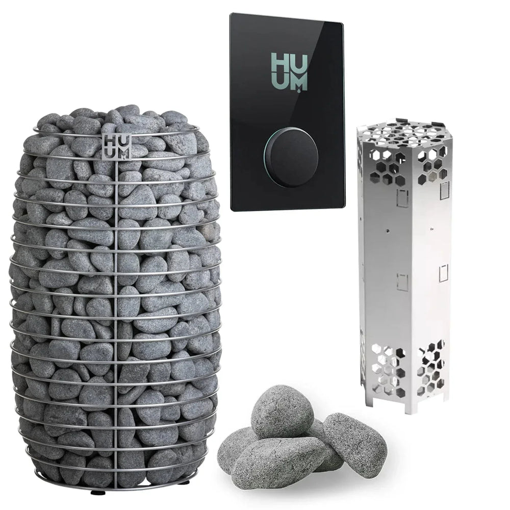 HUUM Sauna Heater UKU WiFi Glass HUUM HIVE Mini 6.0kW Electric Sauna Heater Package