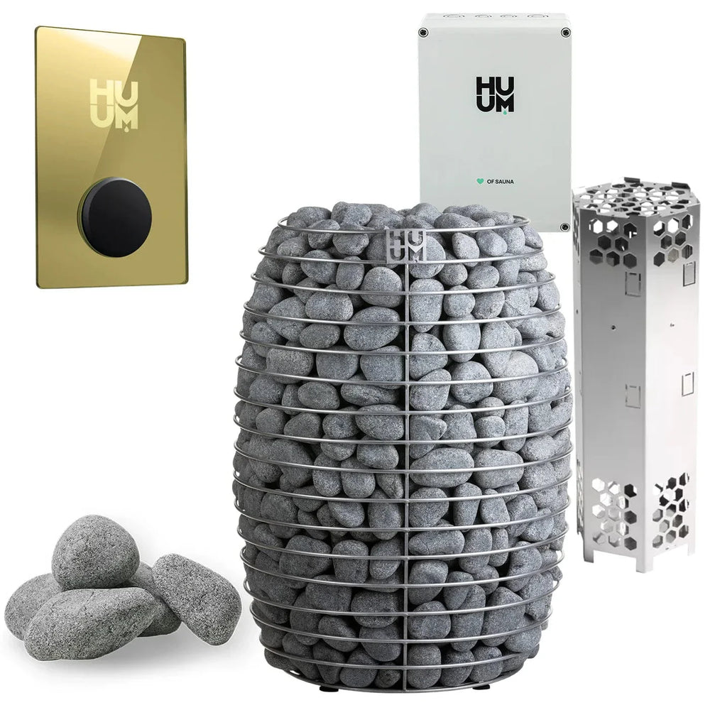 HUUM Sauna Heater UKU WiFi Gold HUUM HIVE 12.0kW Electric Sauna Heater Package