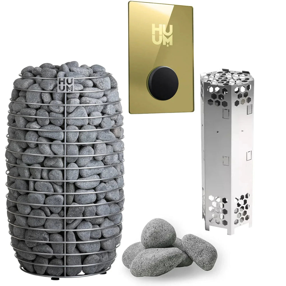 HUUM Sauna Heater UKU WiFi Gold HUUM HIVE Mini 6.0kW Electric Sauna Heater Package