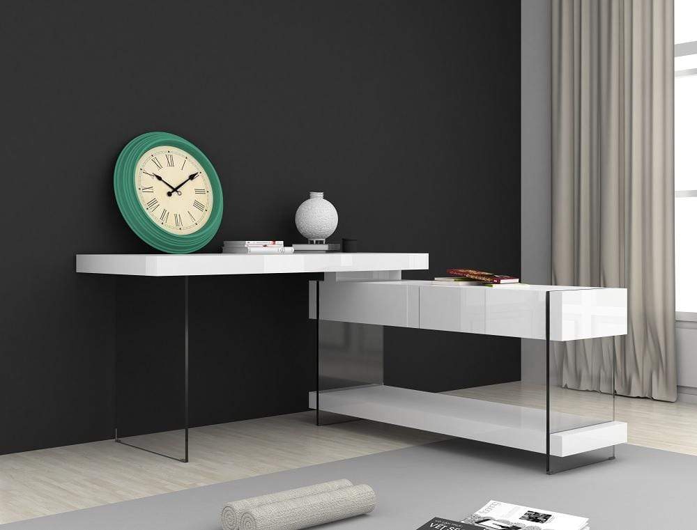 Cloud Modern Desk in High Gloss | J&M Furniture