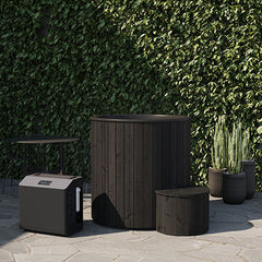 SaunaLife 1-Person Black Thermo-Pine Cold/Hot Plunge Tub - Model S1B
