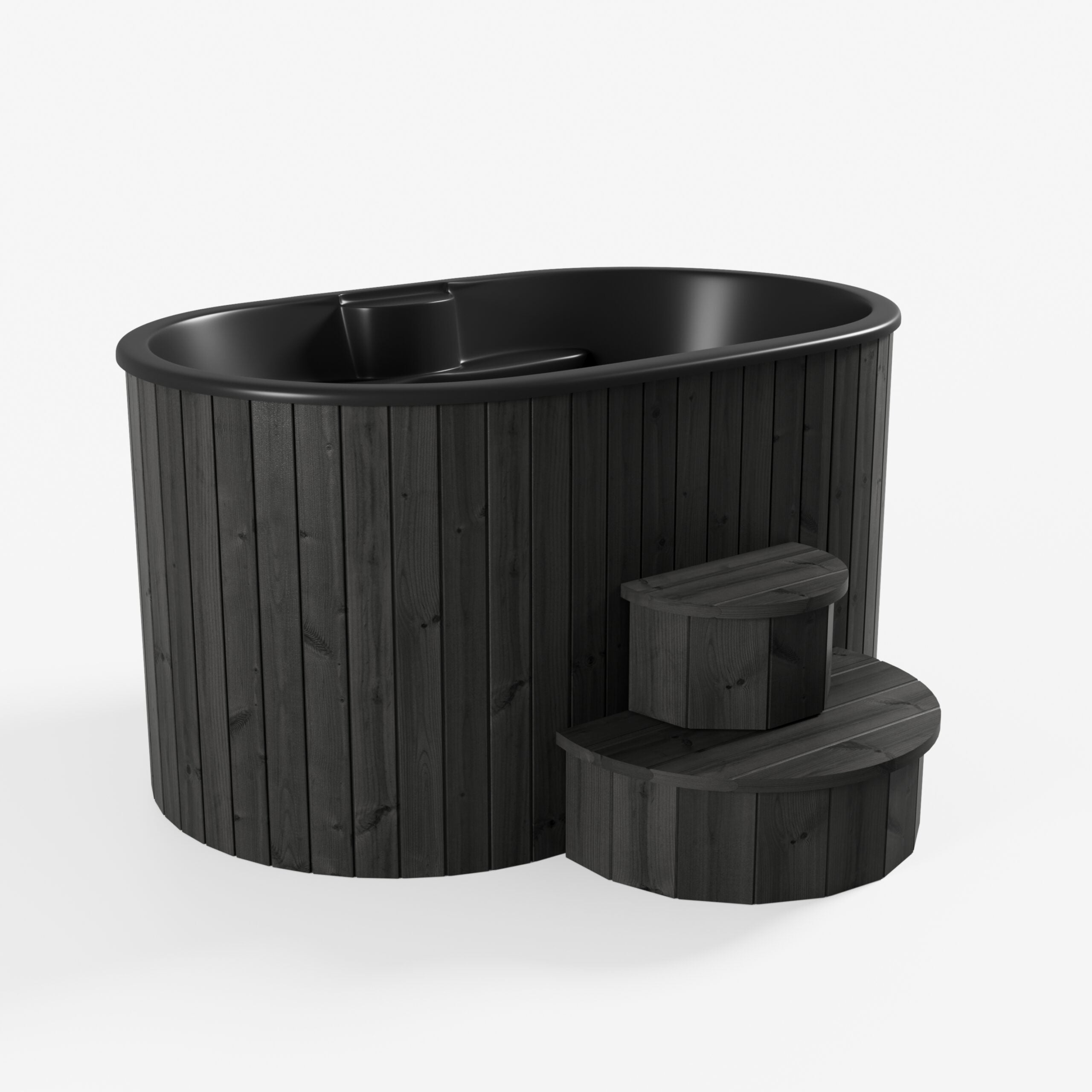 SaunaLife 2-Person Black Thermo-Pine Cold/Hot Plunge Tub - Model S2B