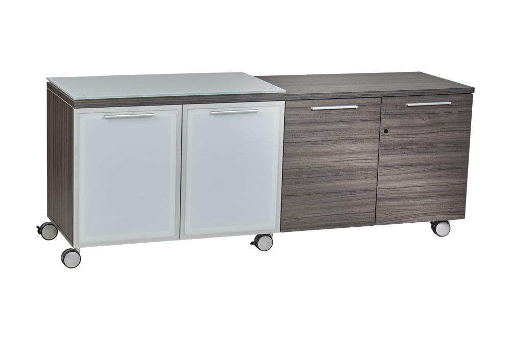 Santa Monica | 4 Door Mobile Credenza with Wheels
